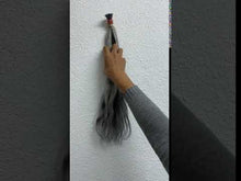 Carregar e reproduzir vídeo no visualizador da Galeria, Cabelo Ondulado Colorido Solto 50cm Cinza